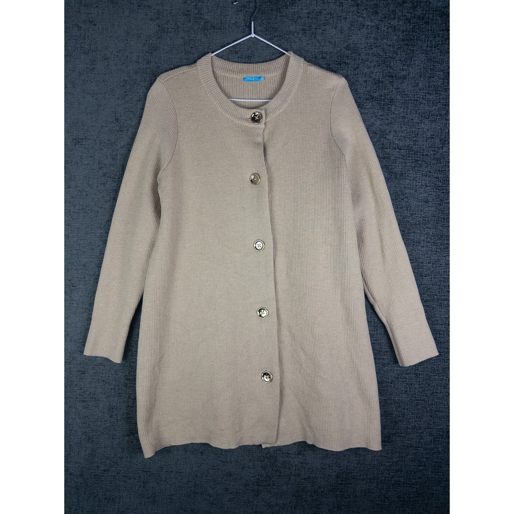 J. Mclaughlin Sweater Womens M Brown Gold Buttons Old Money‎ Cardigan Oversized